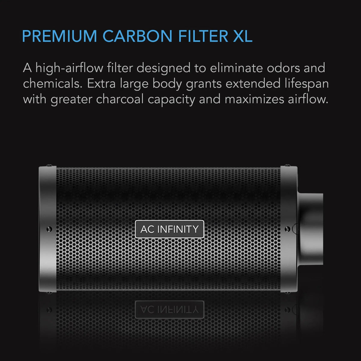 AC Infinity AUSTRALIAN CHARCOAL CARBON AIR DUCT FILTER XL, 4" AC Infinity