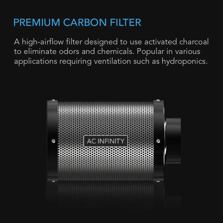 AC Infinity Australian Charcoal Carbon Air Duct Filter, 8" AC Infinity