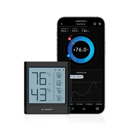 AC Infinity CLOUDCOM B2 Smart Thermo-Hygrometer With Data App, Integrated Sensor Probe AC Infinity