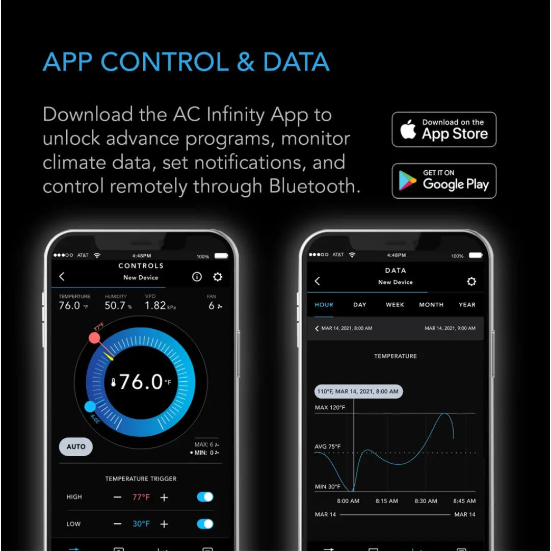 AC Infinity CONTROLLER 67, TEMP & HUMIDITY FAN CONTROLLER, ON/OFF CYCLES + DATA APP AC Infinity