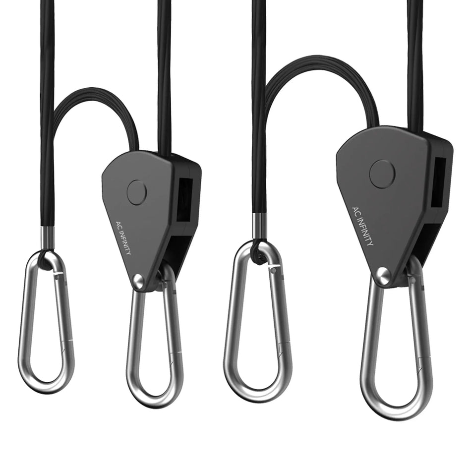 AC Infinity Heavy-Duty Adjustable Rope Ratchet Clip Hanger, One Pair AC Infinity