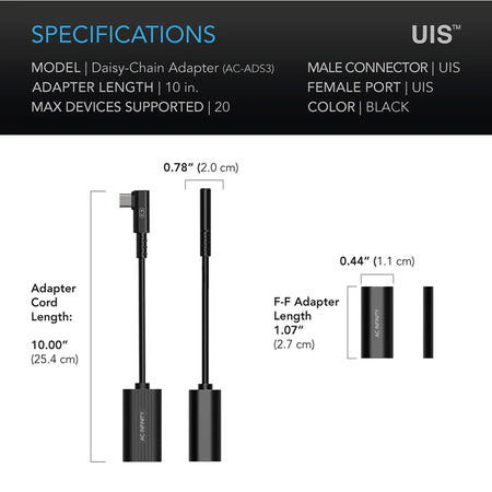 AC Infinity UIS 2-In-1 Splitter, Daisy-Chain Adapter Dongle