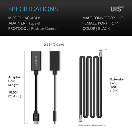 AC Infinity UIS Lighting Adapter Type-B, For RJ11/12 Connector Lights With Resistor Dimmers