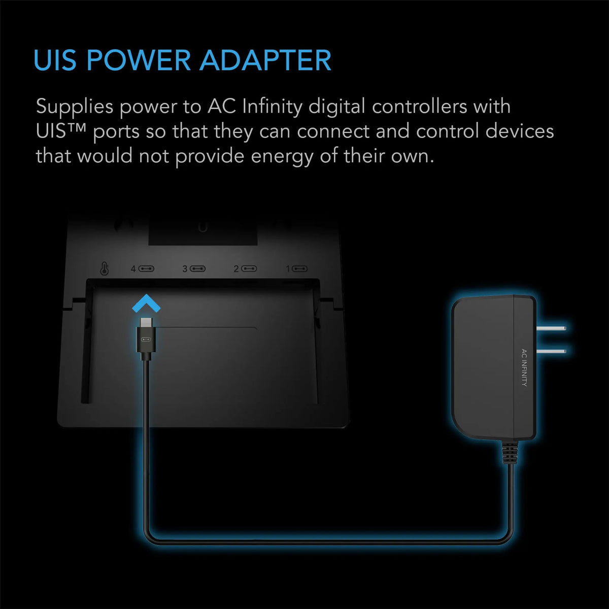 AC Infinity UIS Power Adapter, For Controllers Not Powered By UIS Devices
