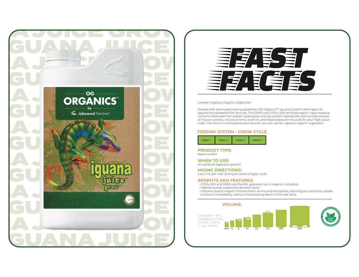 Advanced Nutrients Iguana Juice Grow OG Organics, 1L Advanced Nutrients
