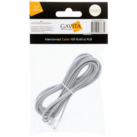 Gavita E-Series LED Adapter Interconnect Cable RJ45 to RJ9, 10' Gavita