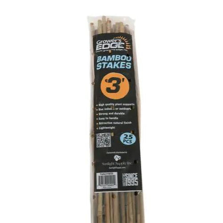 Grower's Edge® Natural Bamboo, 3' | Pack of 25 Growers Edge